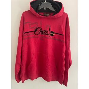 Vintage O'Neal Motocross Y2K Hoodie‎ Mens XL Red Black Pullover Sweatshirt